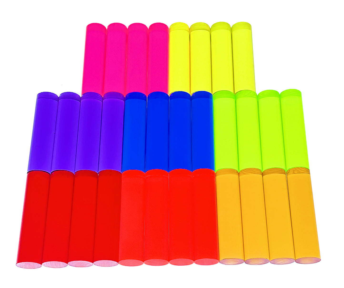 32 Pcs 8 DIFFERENT COLOR 3/4” DIAMETER CLEAR ACRYLIC ROD DOWELS PEGS