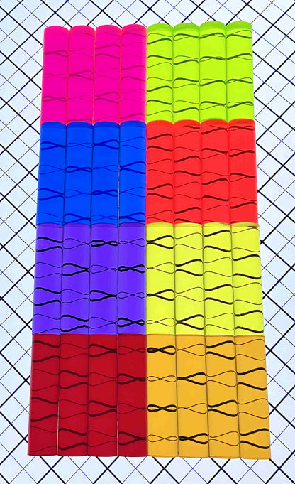 32 Pcs 8 DIFFERENT COLOR 3/4” DIAMETER CLEAR ACRYLIC ROD DOWELS PEGS