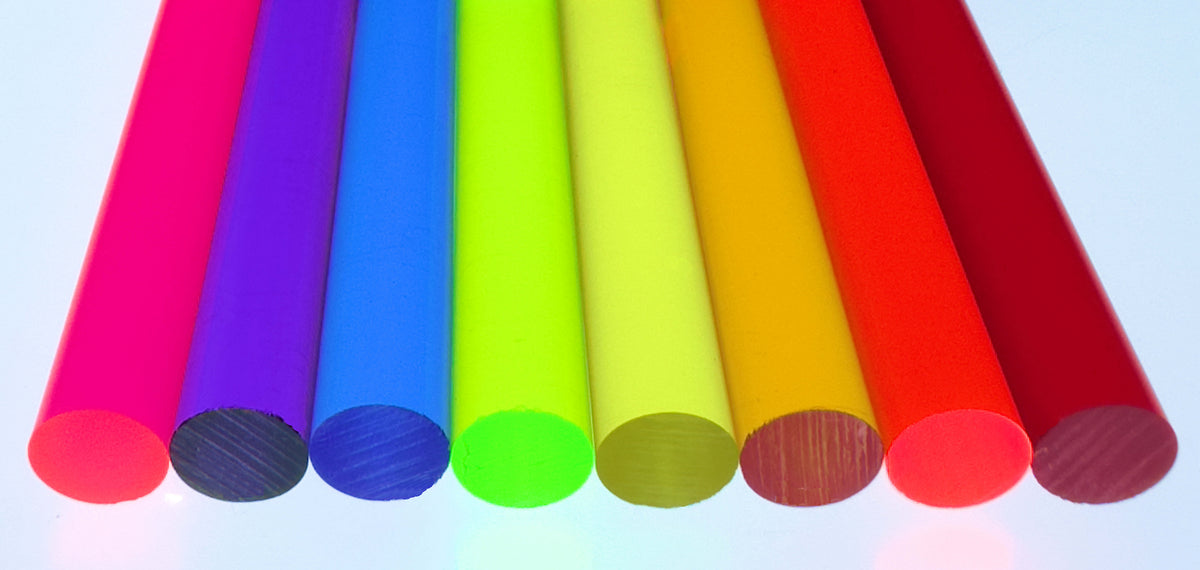 24 Pcs 8 DIFFERENT COLOR 1/2” DIAMETER CLEAR ACRYLIC ROD DOWELS PEGS