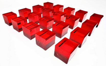 20 Red Translucent Acrylic Cubes - 3/4" Square