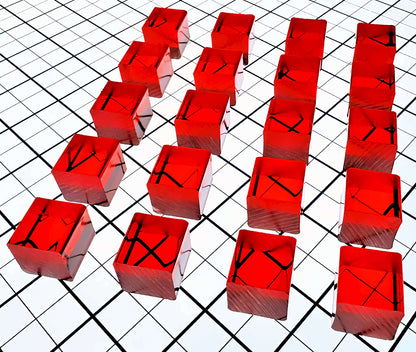 20 Red Translucent Acrylic Cubes - 3/4" Square